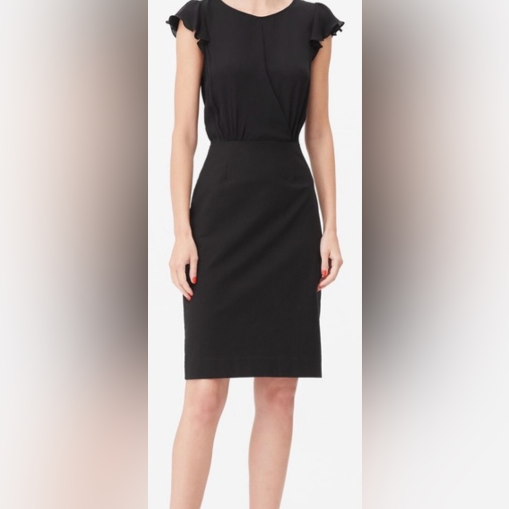 Tailored by Rebecca Taylor Navy/Black Suiting Sheath Dress